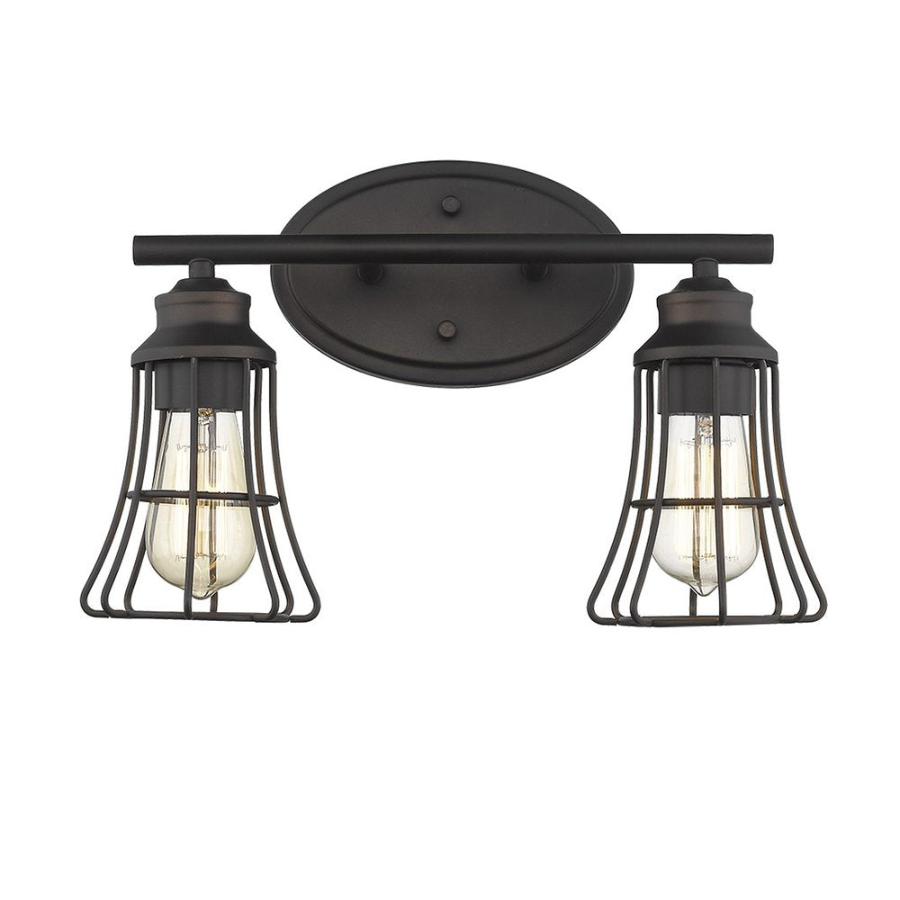 9" Black Metal Vanity Flush Mounted Sconce