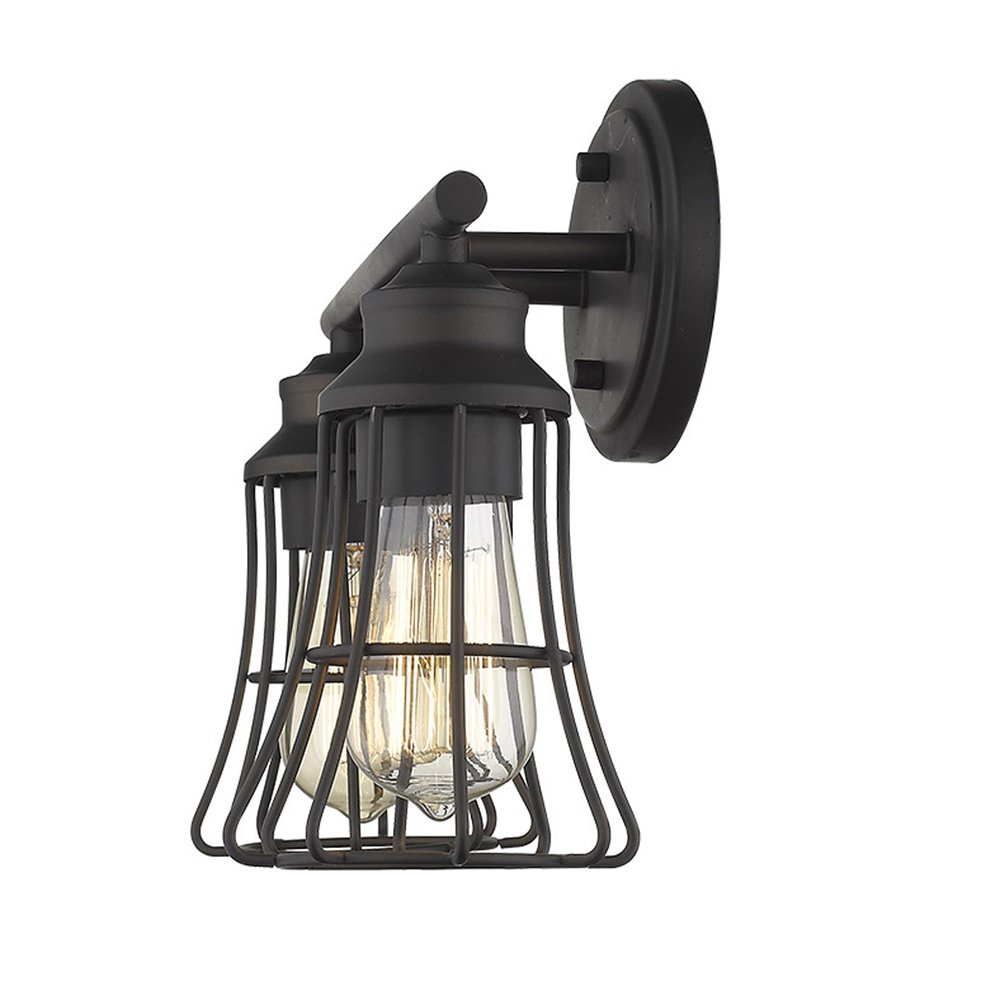 9" Black Metal Vanity Flush Mounted Sconce