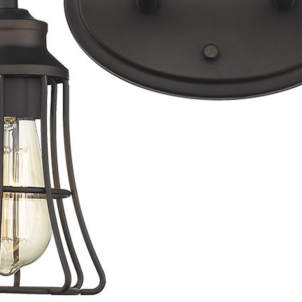 9" Black Metal Vanity Flush Mounted Sconce