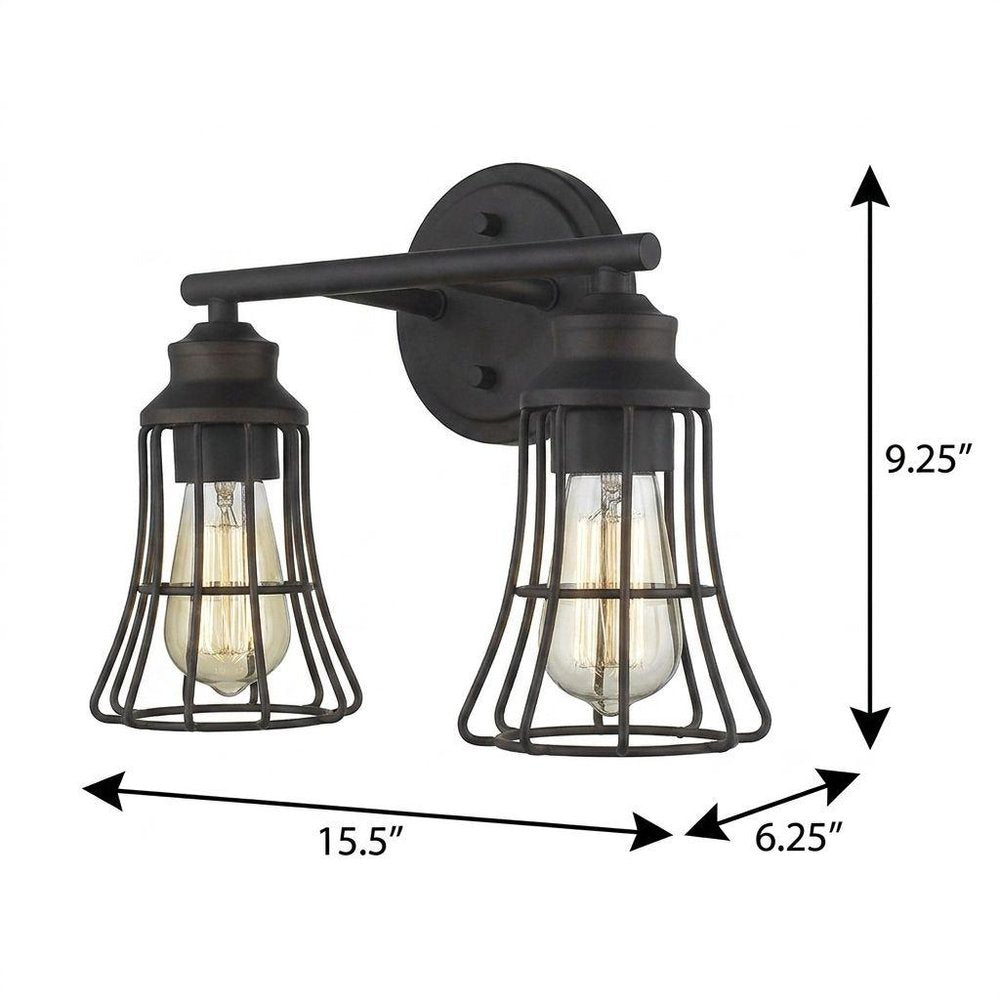 9" Black Metal Vanity Flush Mounted Sconce