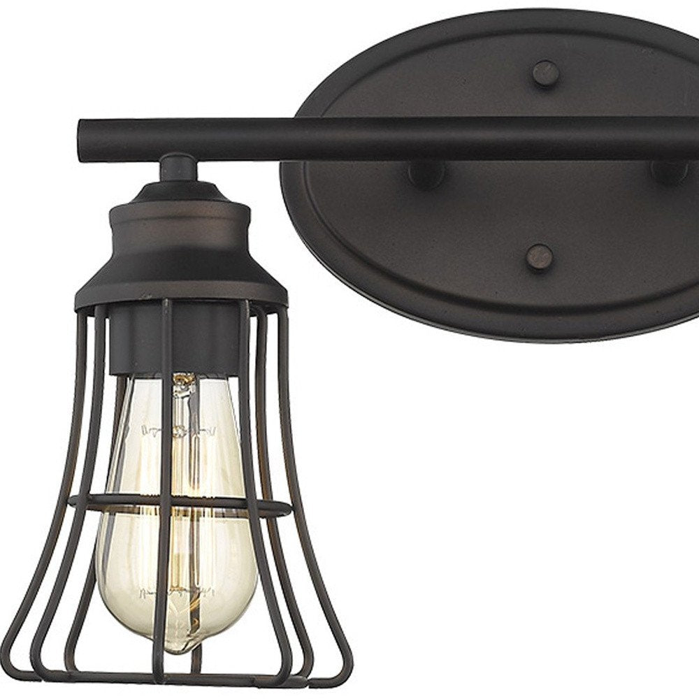 9" Black Metal Vanity Flush Mounted Sconce
