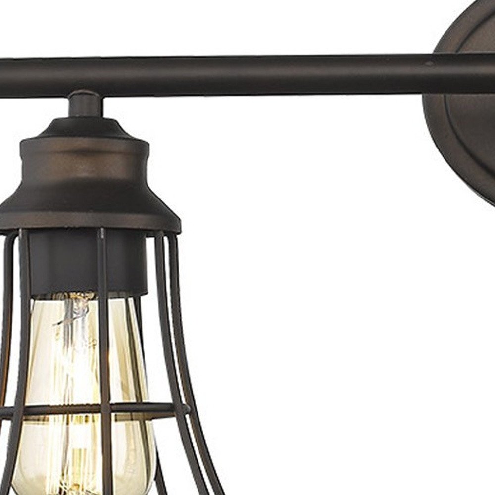 9" Black Metal Vanity Flush Mounted Sconce