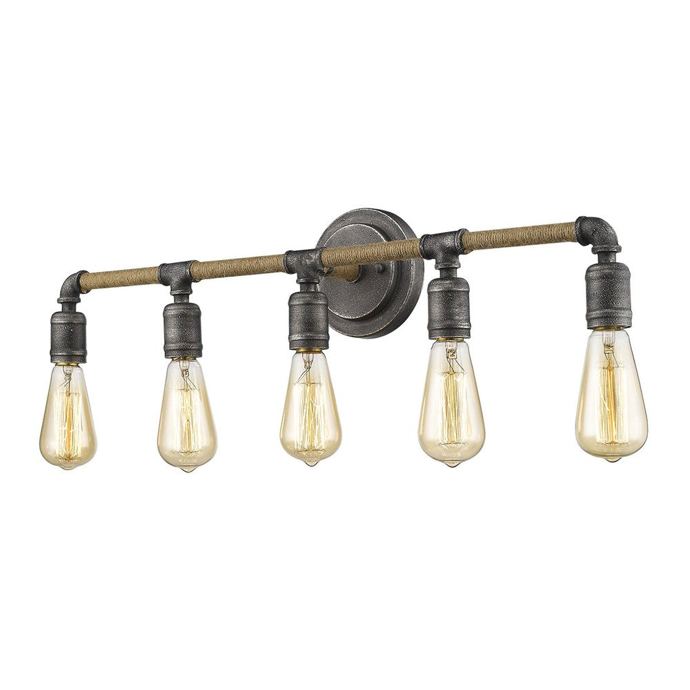 2" Black Metal Vanity Flush Mounted Sconce