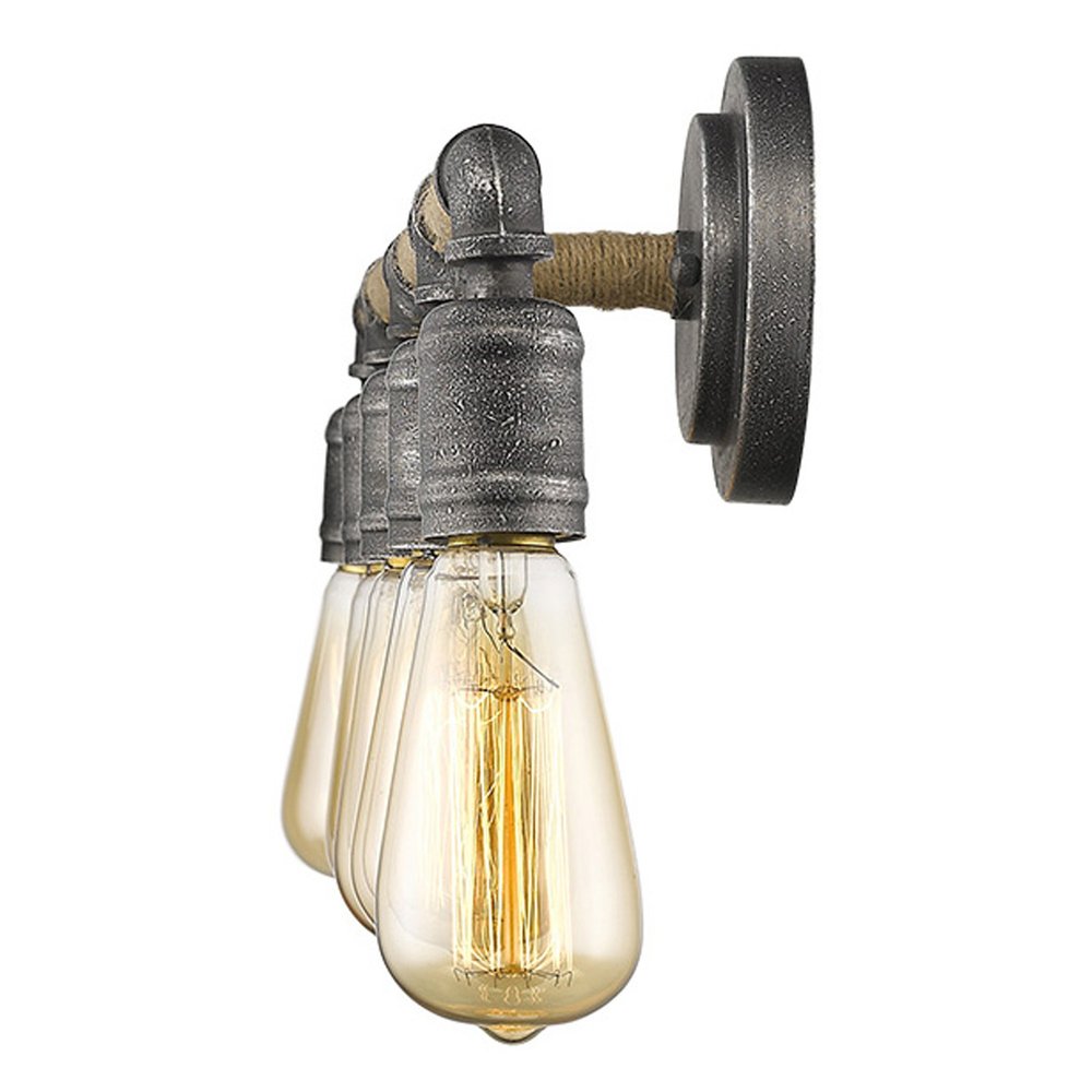 2" Black Metal Vanity Flush Mounted Sconce