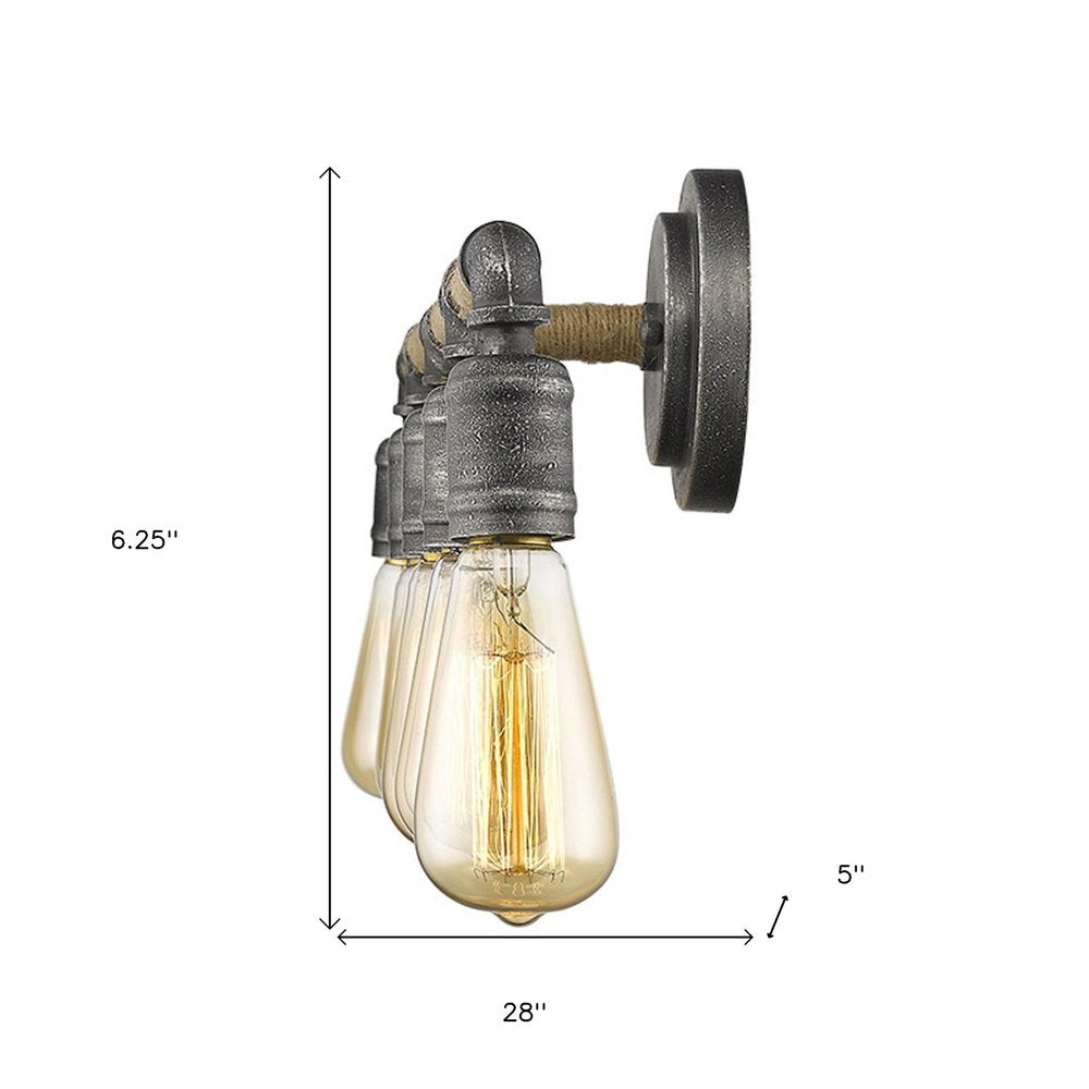2" Black Metal Vanity Flush Mounted Sconce
