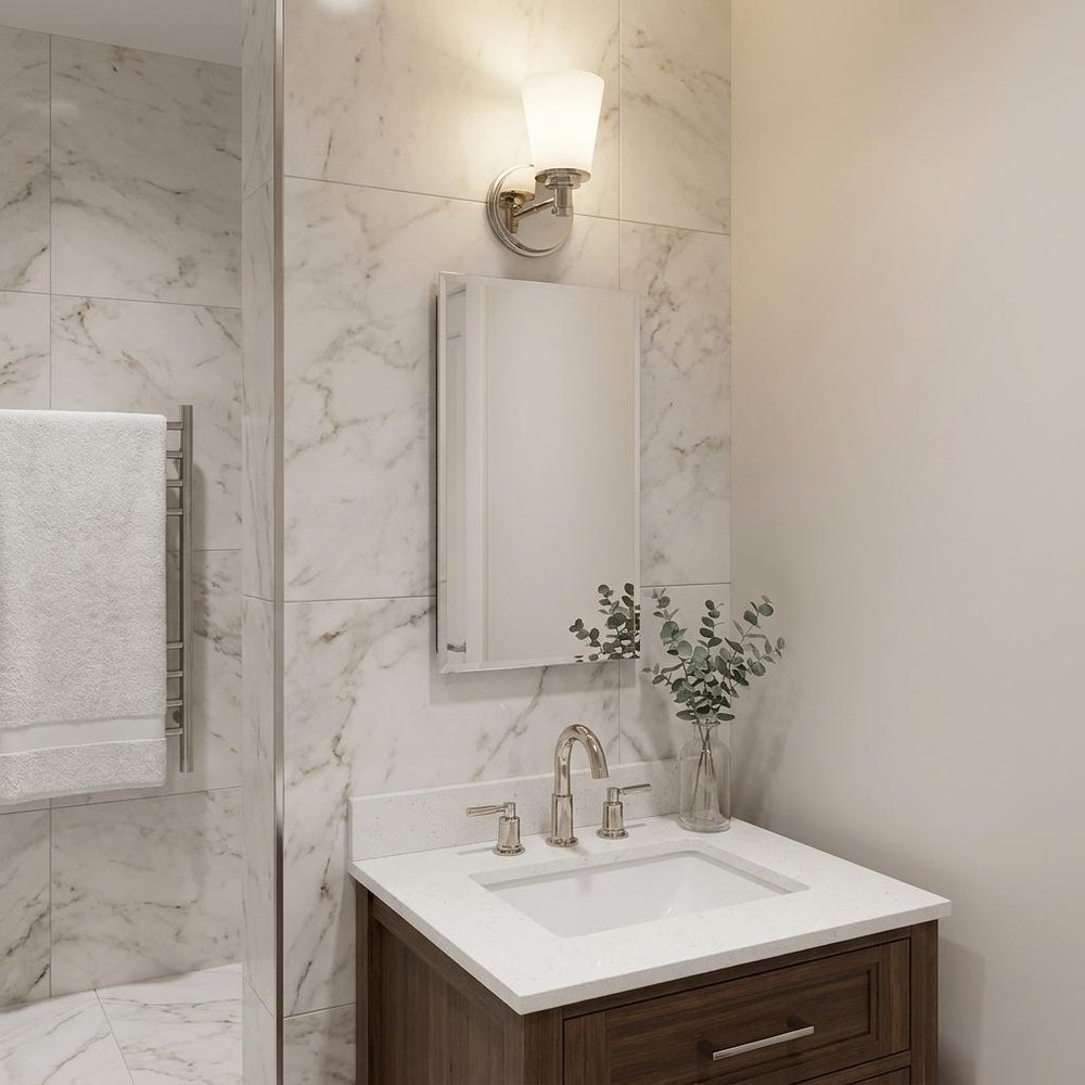 Bronze Wall Light with Frosted Glass Shade