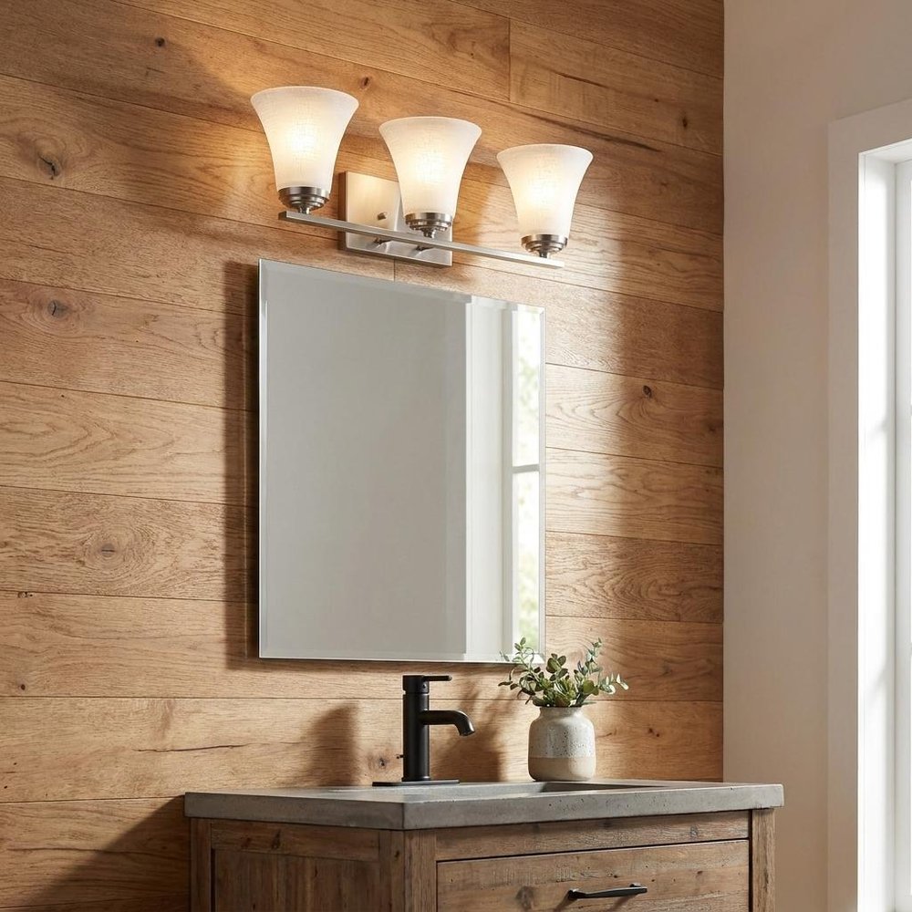 8" Bronze And White Metal and Glass Vanity Flush Mounted Sconce