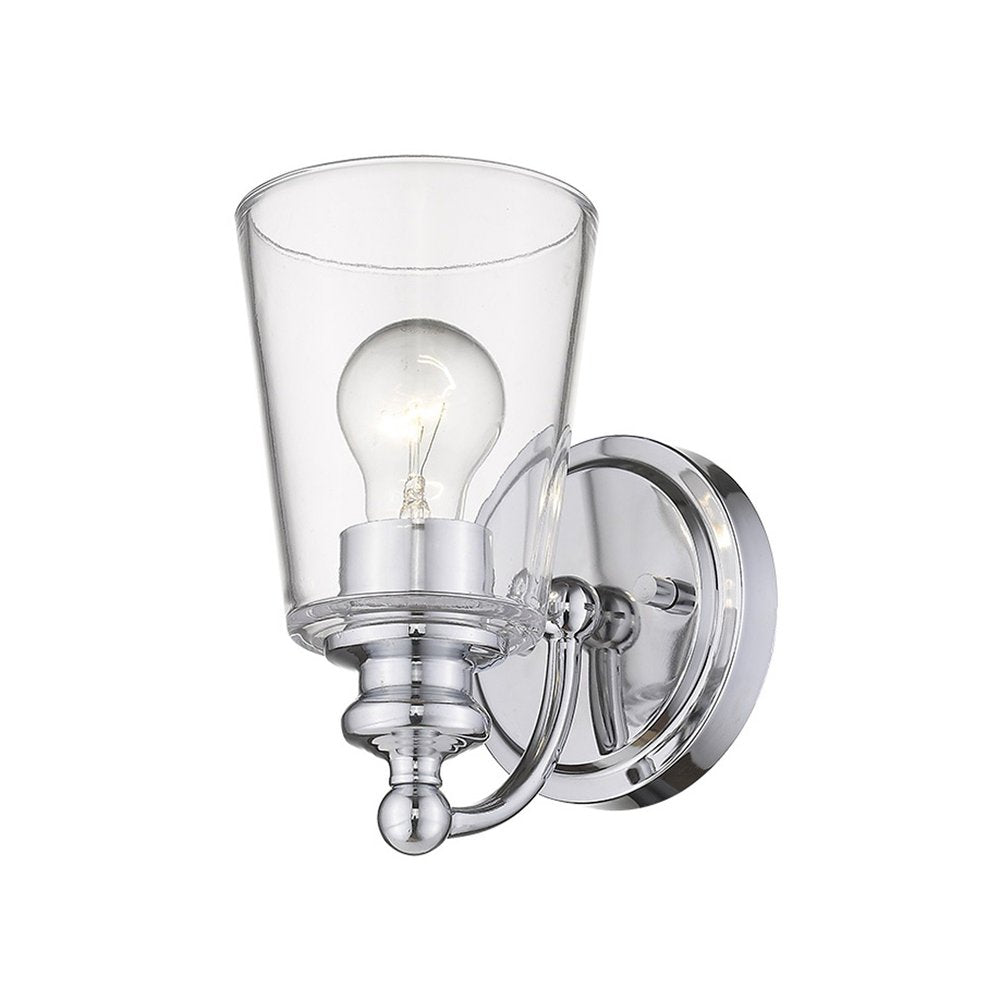 One Light Matte Black Glass Shade Wall Sconce