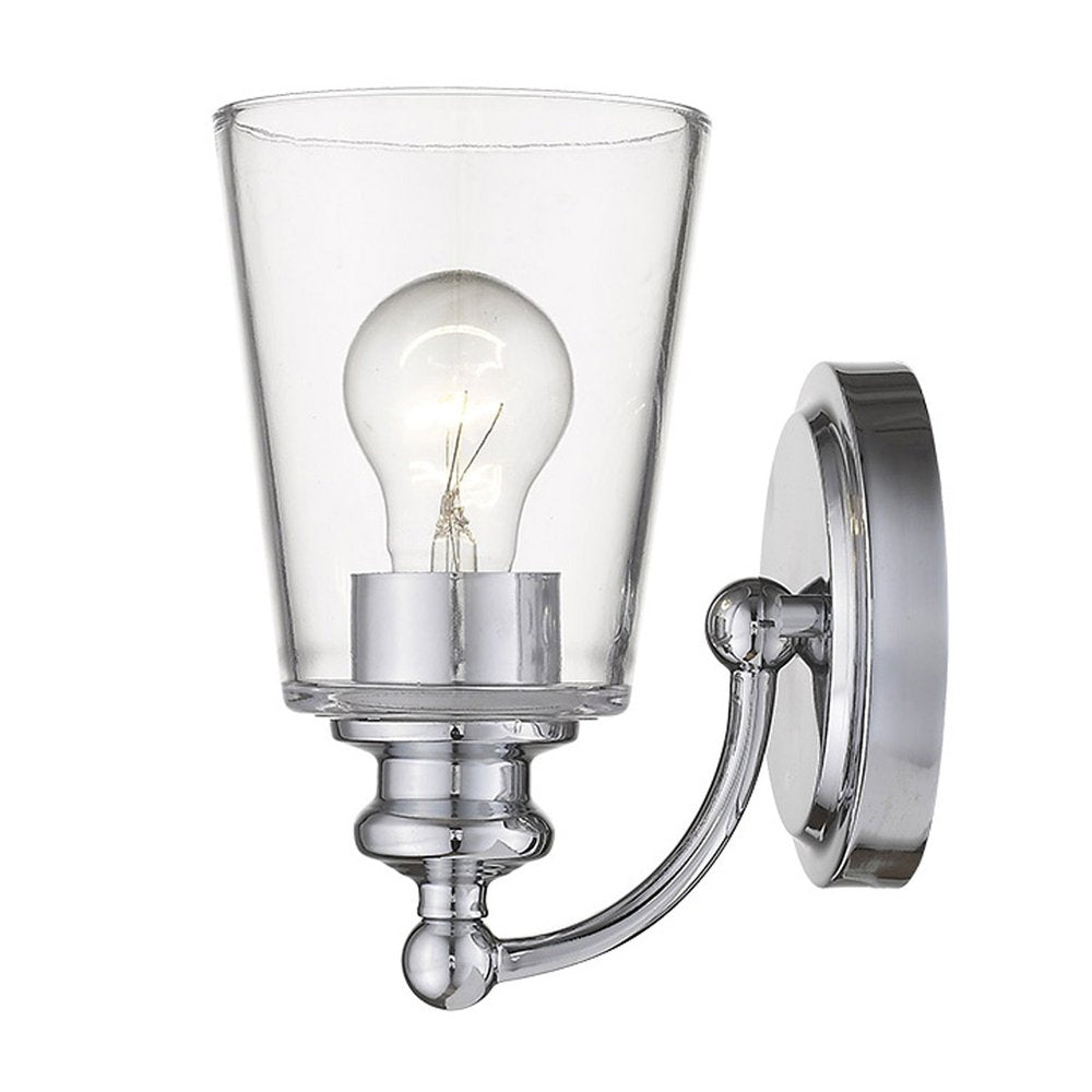 One Light Matte Black Glass Shade Wall Sconce