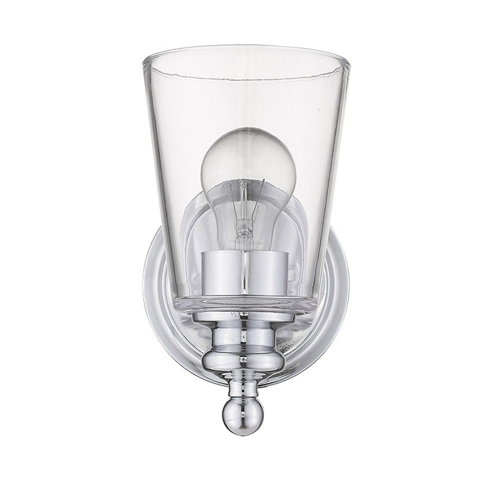 One Light Matte Black Glass Shade Wall Sconce
