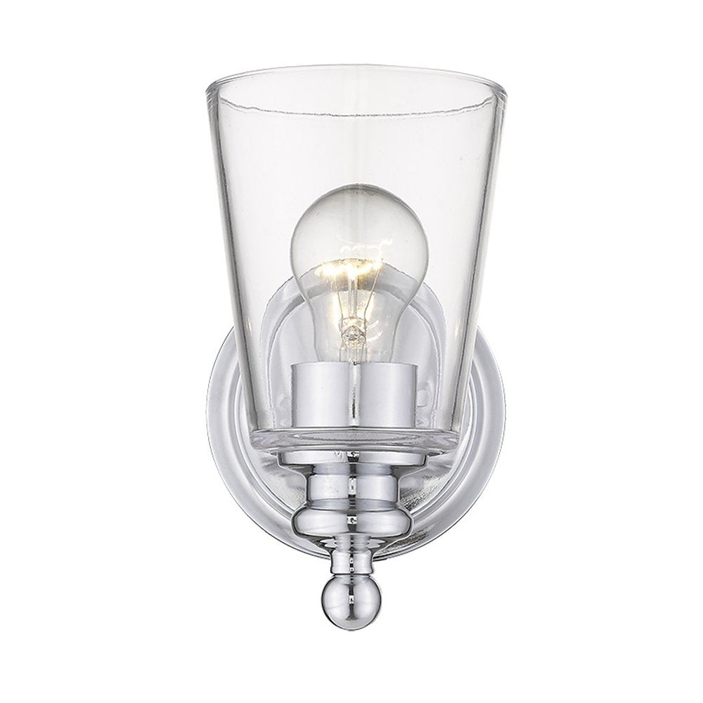One Light Matte Black Glass Shade Wall Sconce