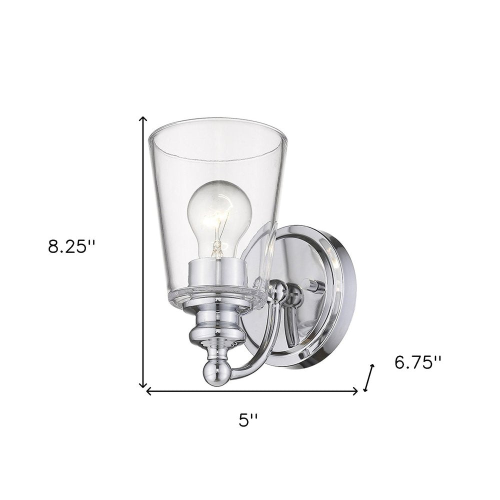 One Light Matte Black Glass Shade Wall Sconce