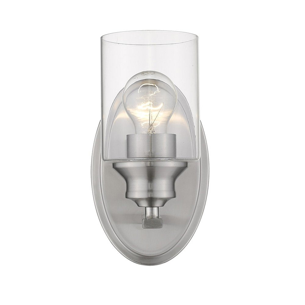 One Light Matte Black Wall Light with Clear Glass Shade