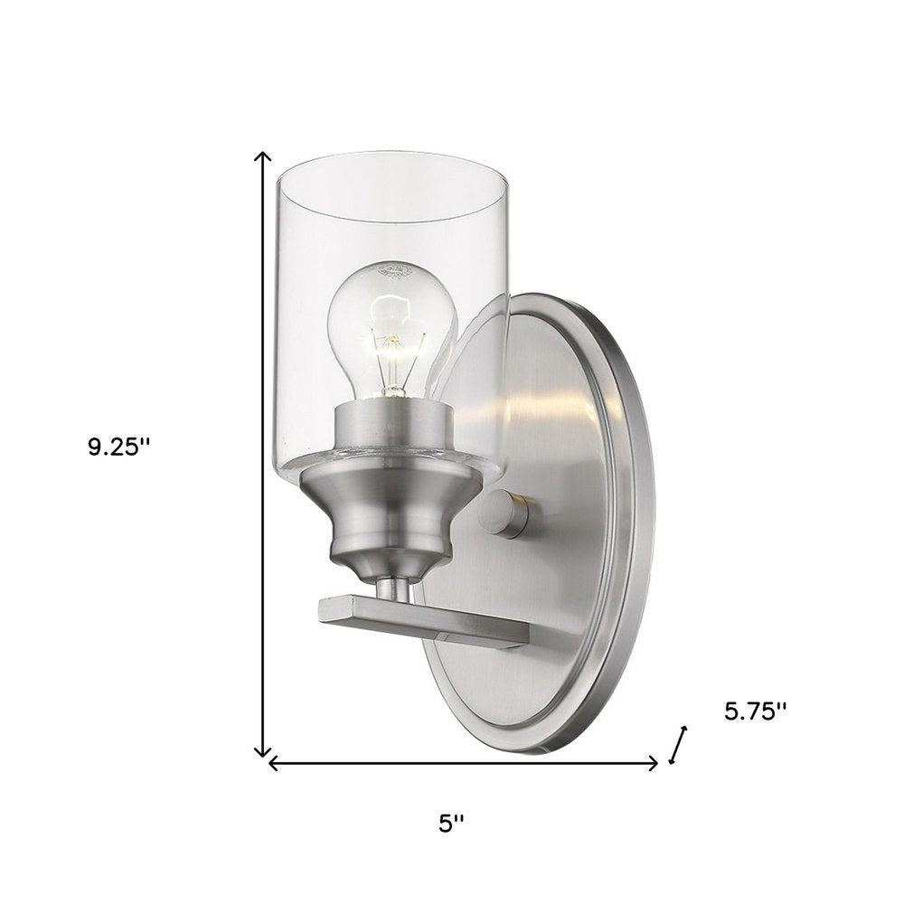 One Light Matte Black Wall Light with Clear Glass Shade