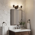 10" Black And Clear Metal and Glass Vanity Flush Mounted Sconce