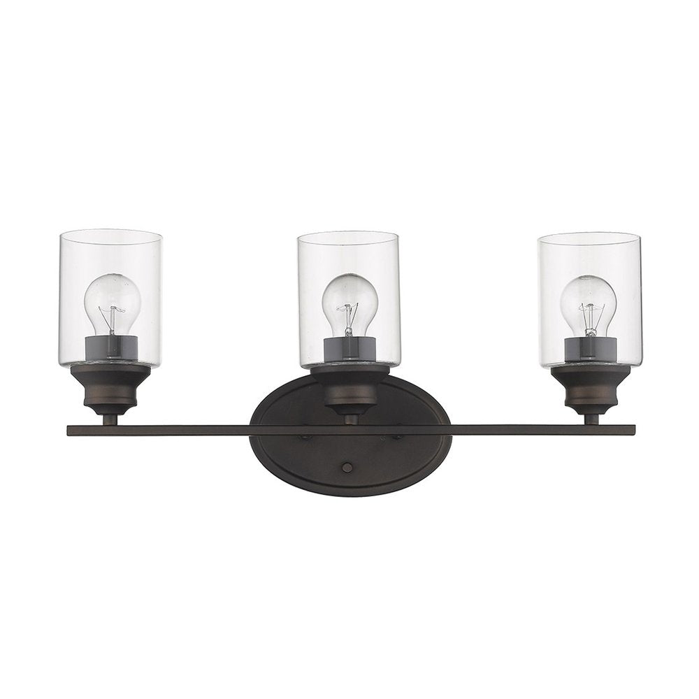 10" Black And Clear Metal and Glass Vanity Flush Mounted Sconce