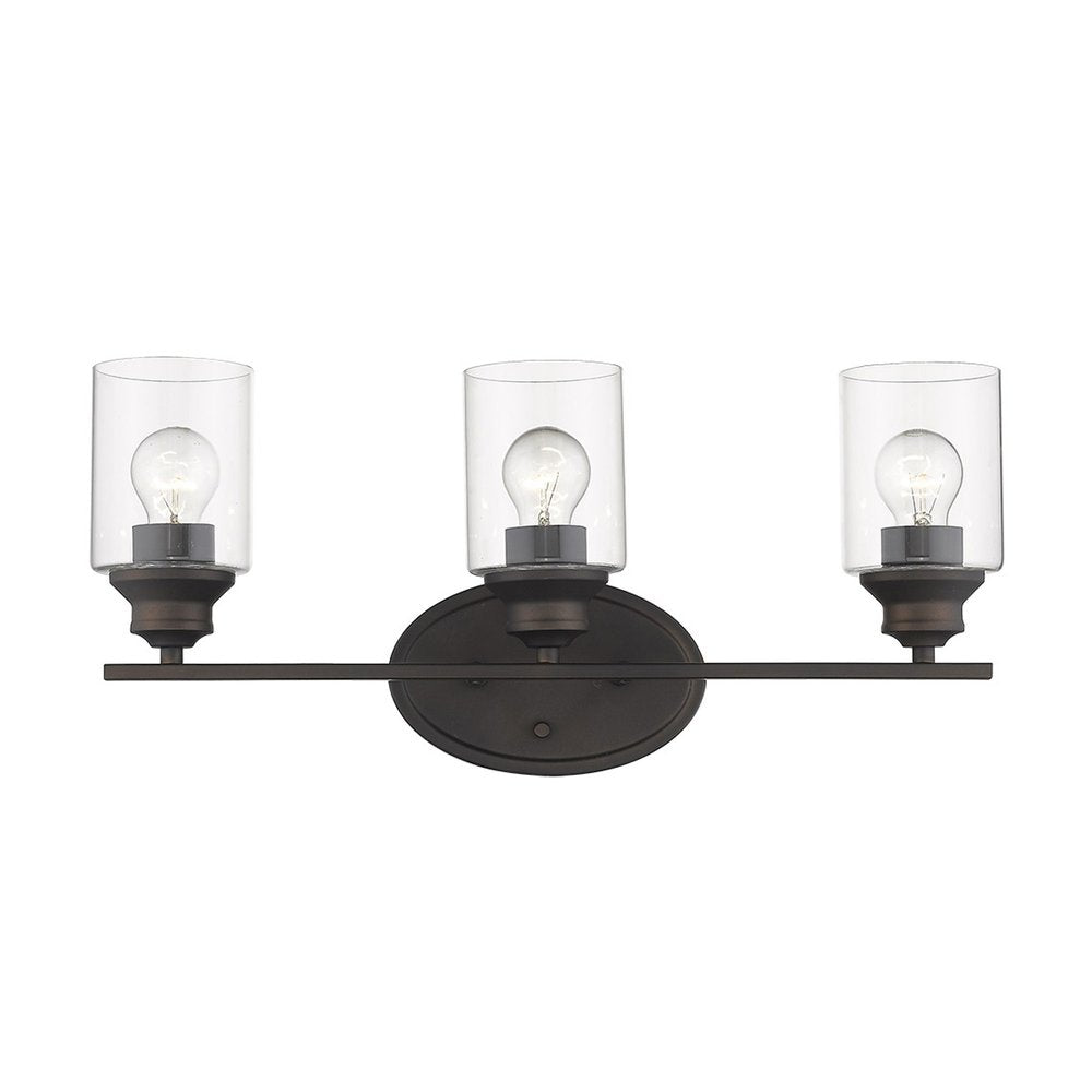 10" Black And Clear Metal and Glass Vanity Flush Mounted Sconce