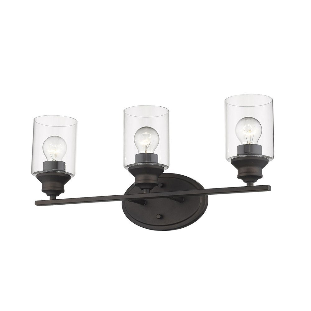 10" Black And Clear Metal and Glass Vanity Flush Mounted Sconce