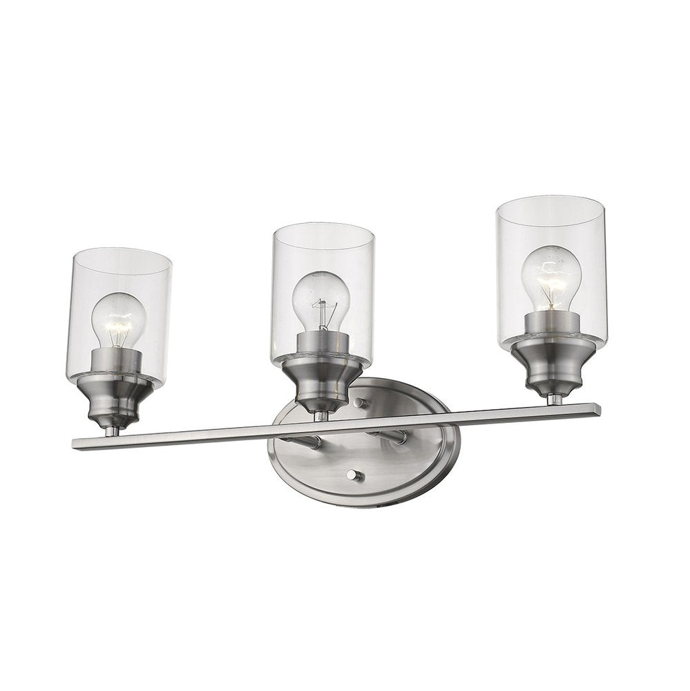 10" Black And Clear Metal and Glass Vanity Flush Mounted Sconce
