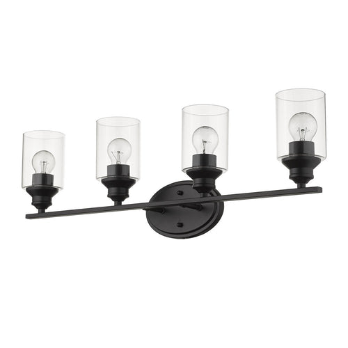 10" Black And Clear Metal Vanity Flush Mounted Sconce