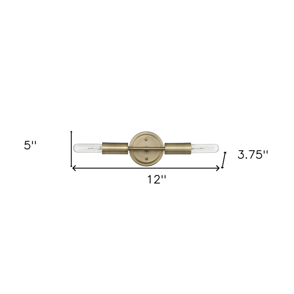 Dull Gold Narrow Bulb Wall Light