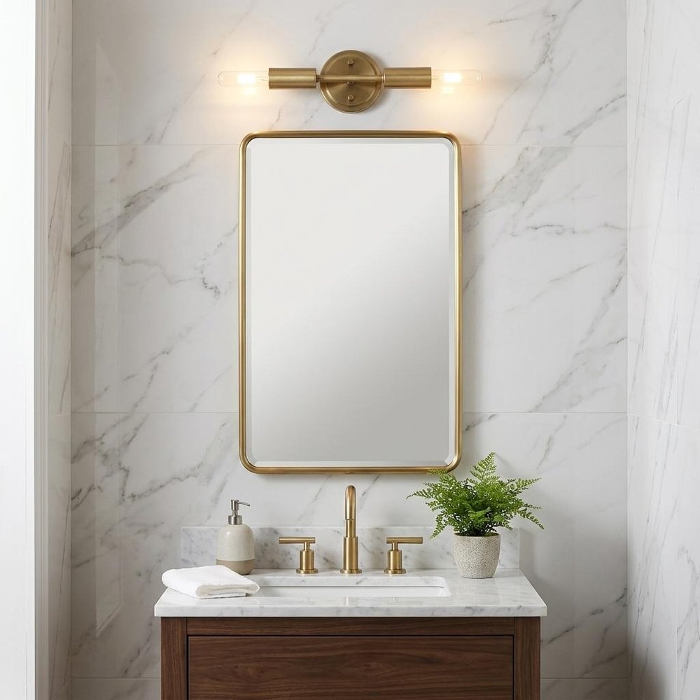Dull Gold Narrow Bulb Wall Light