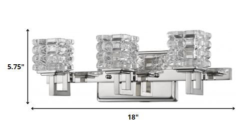 6" Black And Clear Metal Vanity Flush Mounted Sconce