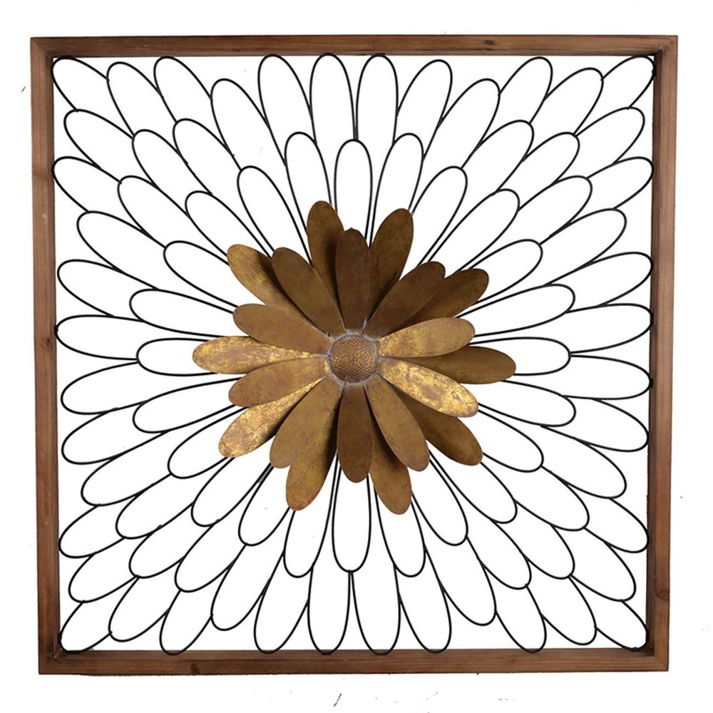 30" X 2" Black Iron Square Framed Art