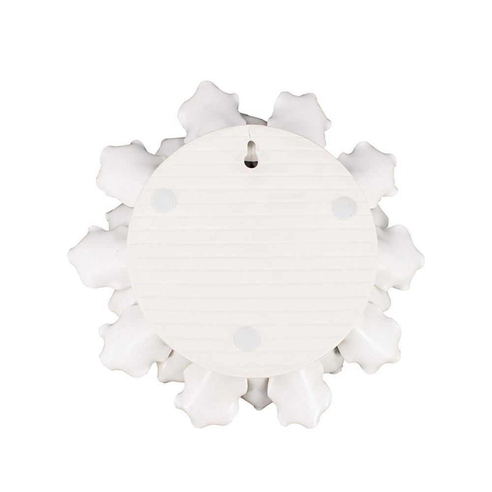 9" Off White Ceramic Flower Hanging Dimensional Sculpture