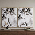Set of Two White Framed Art