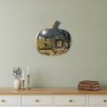 15" X 17" Black Gray And Green Pumpkin Wood Plank Hanging Wall Decor