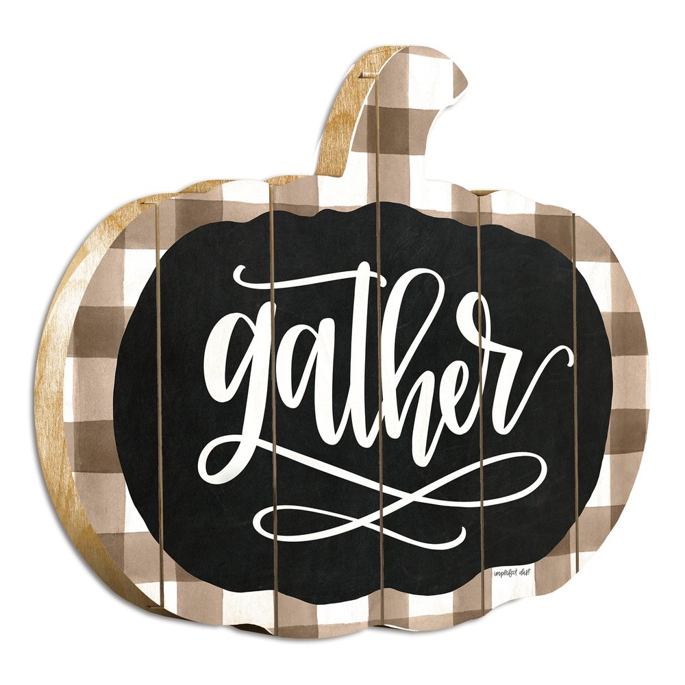 15" X 17" Black And White Pumpkin Wood Plank Hanging Wall Decor