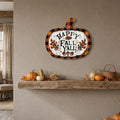 15" X 17" Black And Orange Wood Happy Fall Yall Pumpkin Hanging Dimensional Sculpture