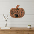 15" X 17" Orange And Black Wood Pumpkin Hanging Dimensional Sculpture