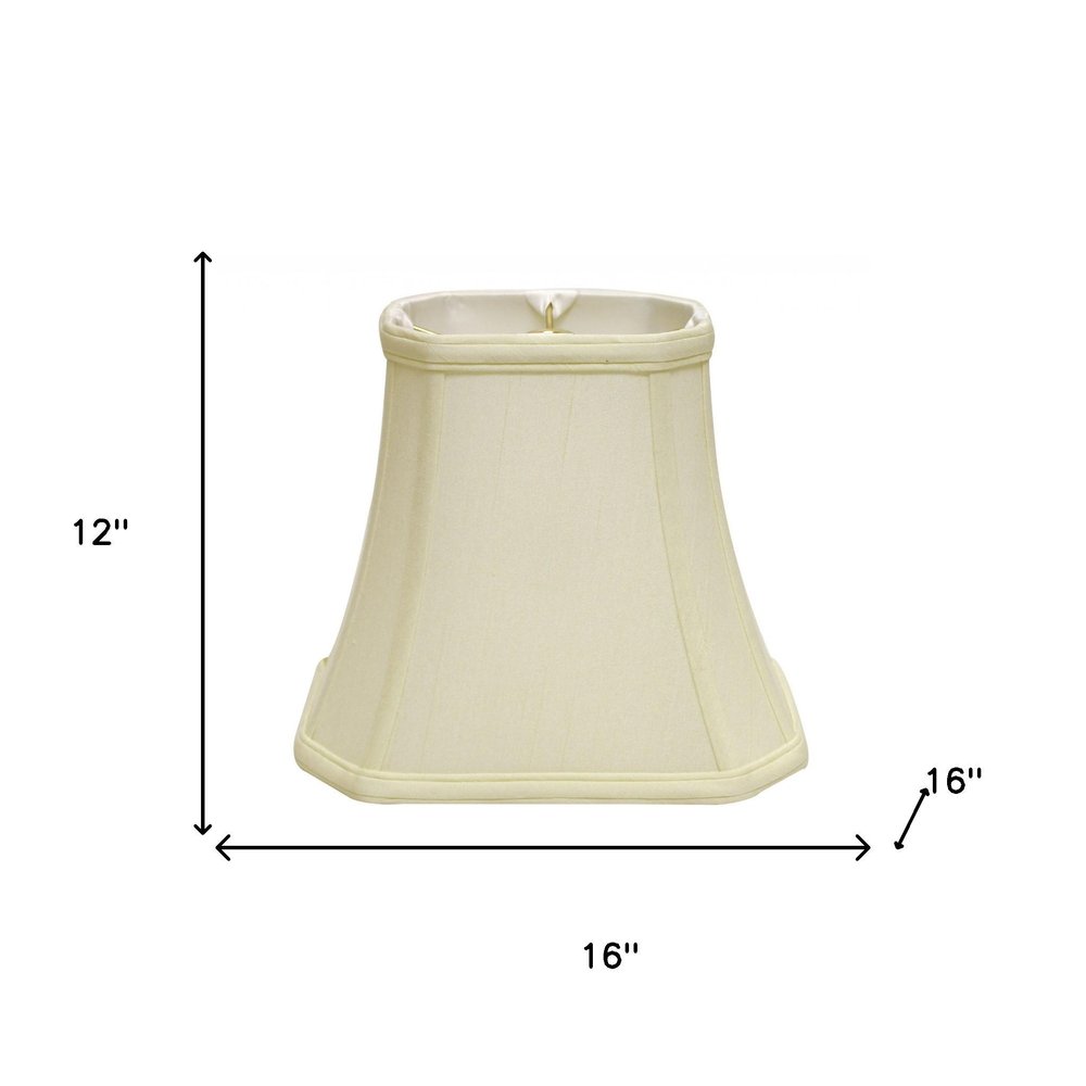 16" Ivory Slanted Rectangle Bell Monay Shantung Lampshade