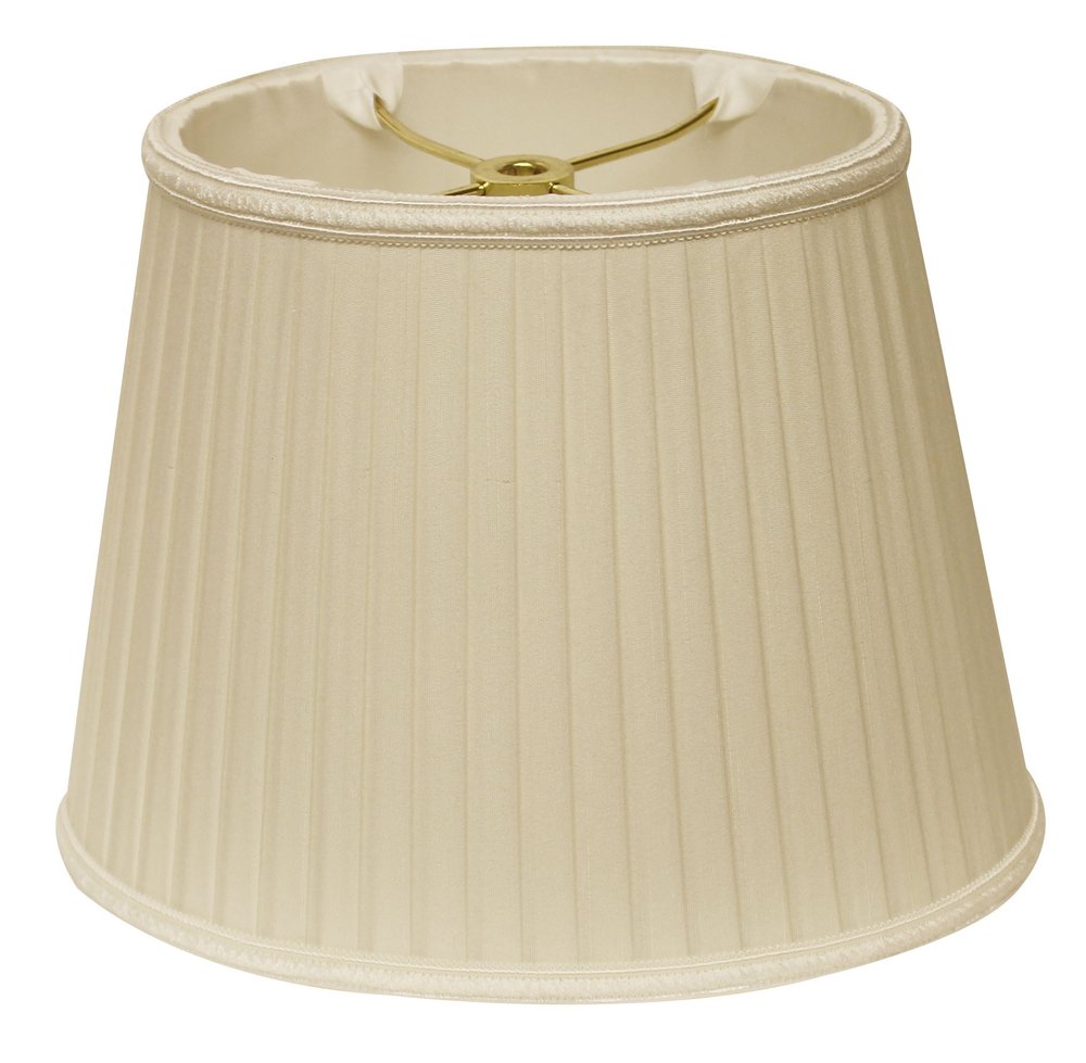 Ivory Shantung Silk Pleated Oval Lamp Shade