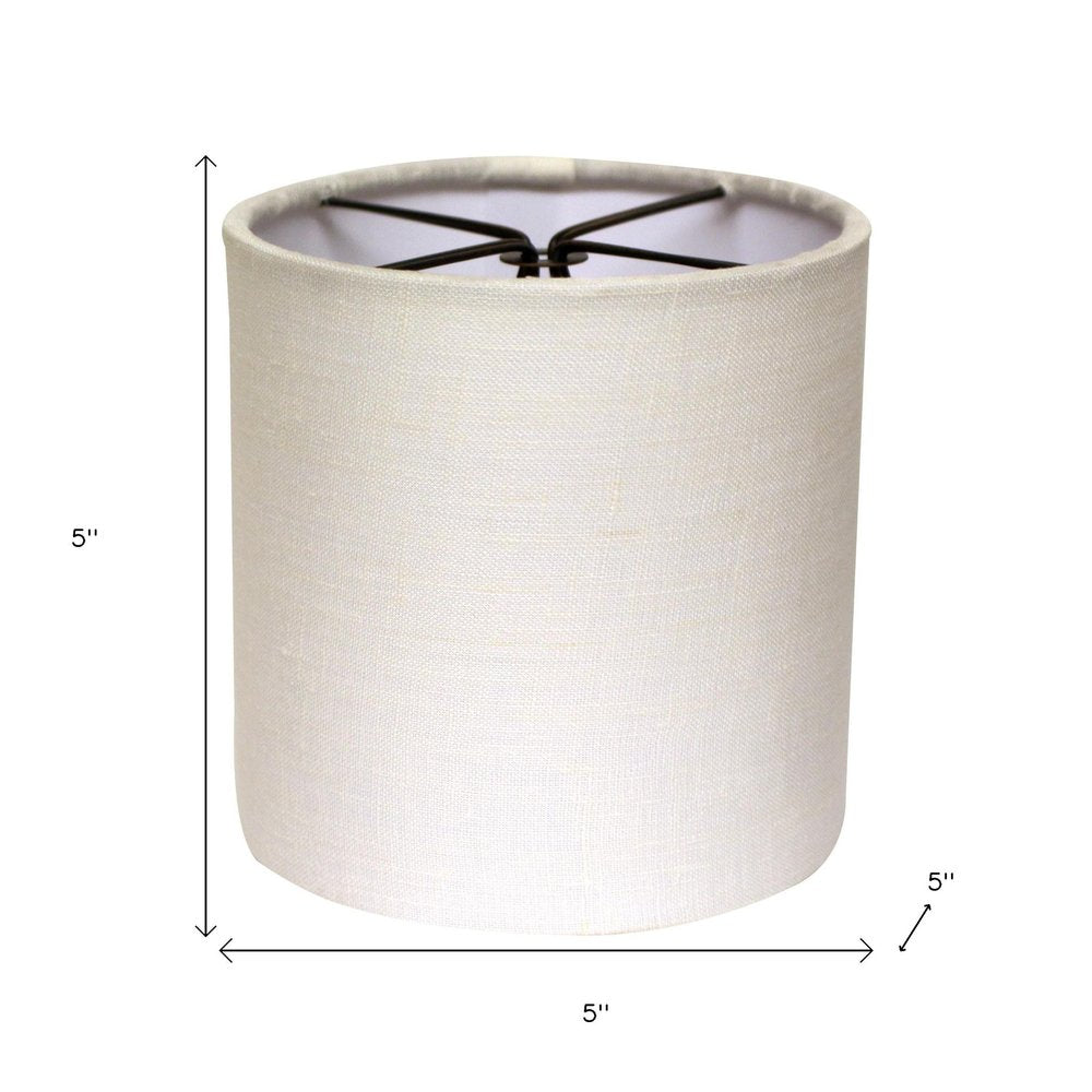 Snow Linen Drum Lamp Shade