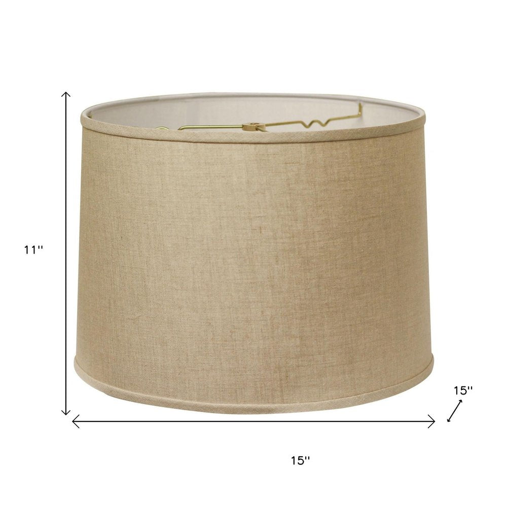 Beige Linen Drum Lamp Shade