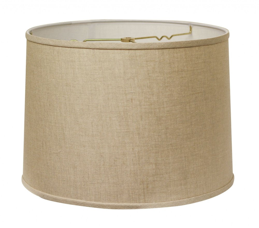 Dark Brown Linen Drum Lamp Shade