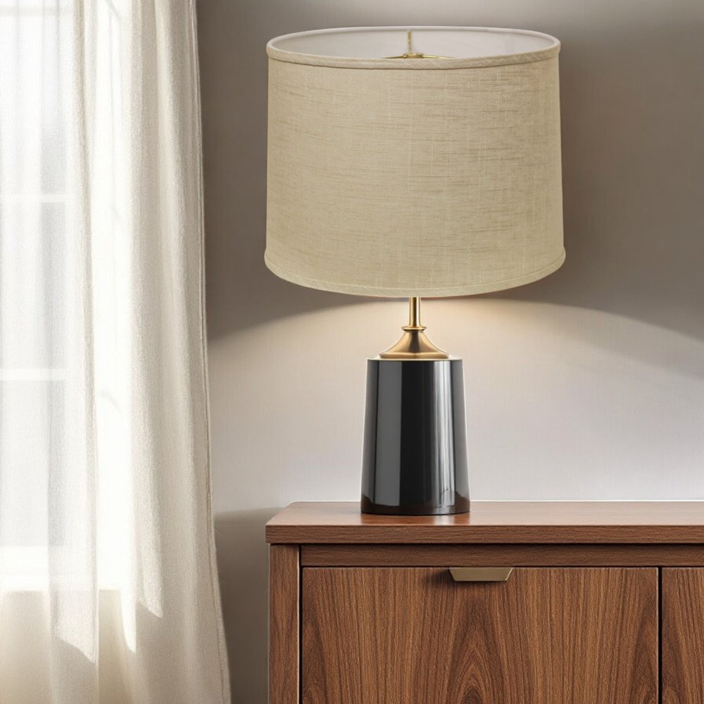 Light Yellow Linen Drum Lamp Shade