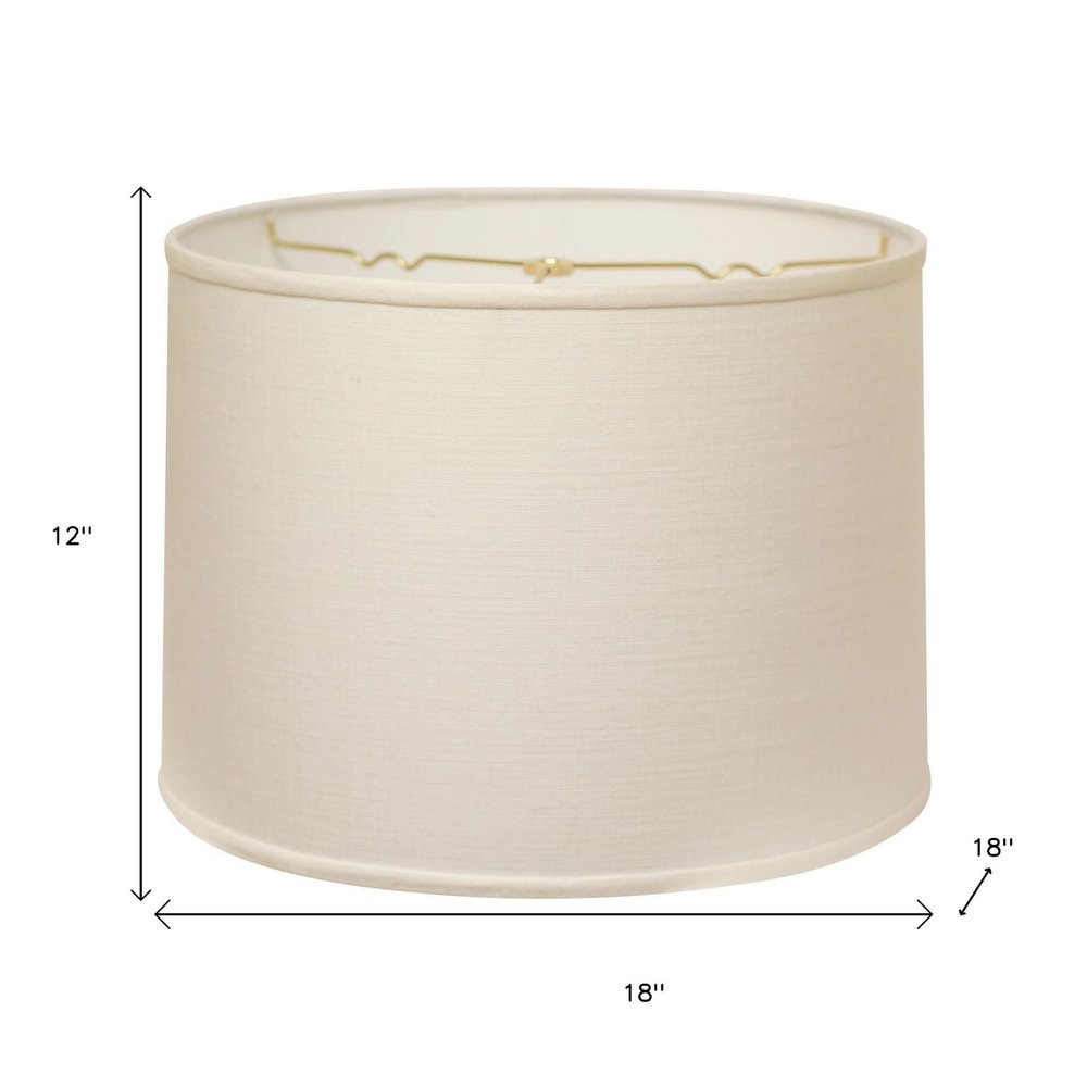 White Linen Drum Lamp Shade