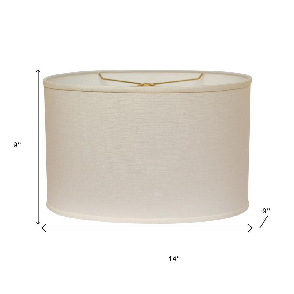 White Linen Oval Lamp Shade