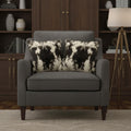 Set of Two 18" Black and White Rabbit Natural Fur Throw Pillow