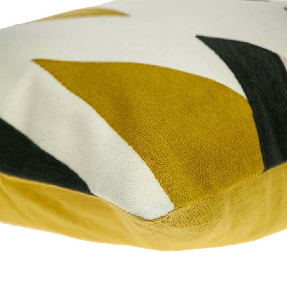 20" White and Black Cotton Throw Pillow