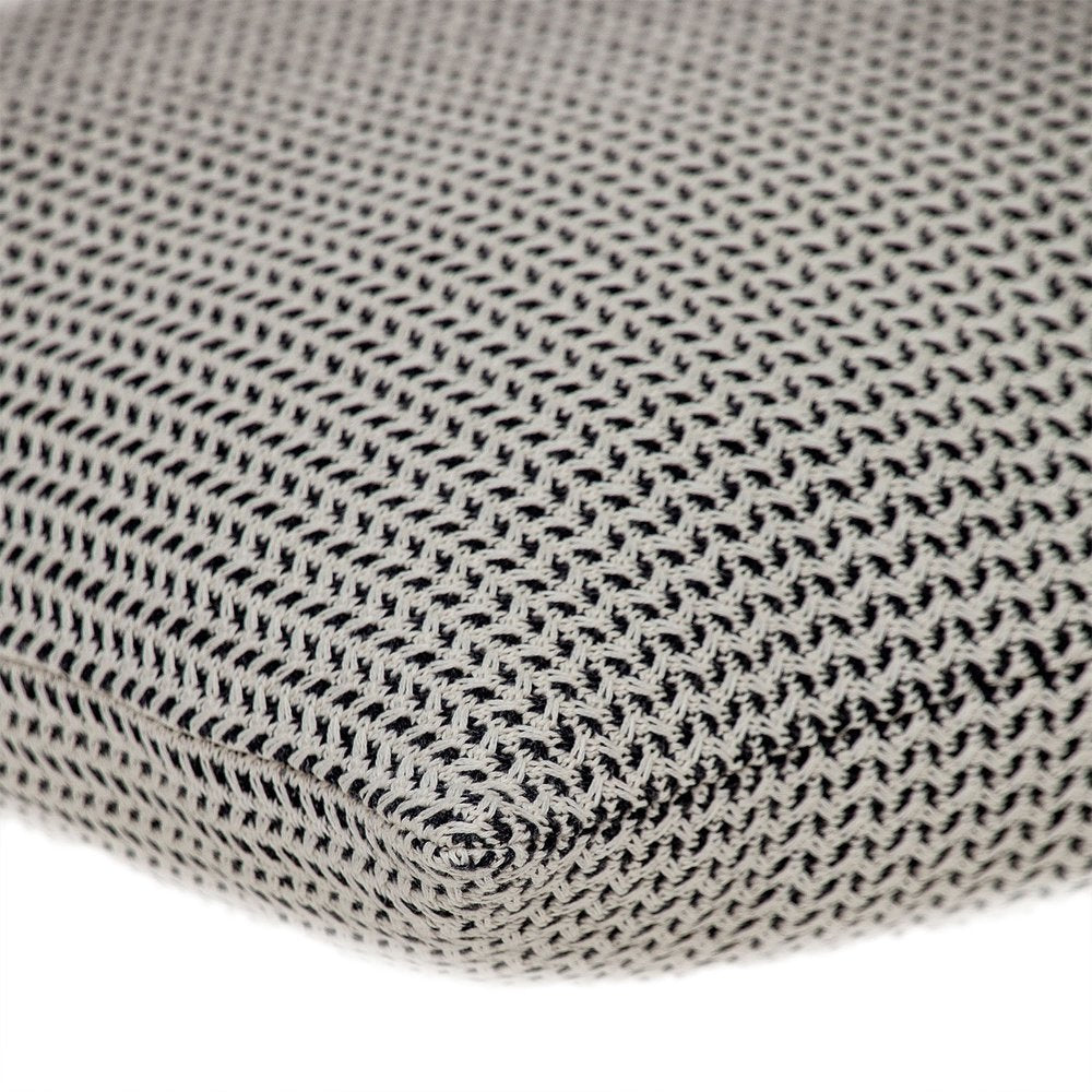 20" Beige And Black Chevron Cotton Throw Pillow