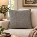 20" Beige And Black Chevron Cotton Throw Pillow