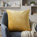 22" Yellow Cotton Blend Throw Pillow
