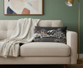 Dark Gray And White Jackson Nighttime Skyline Lumbar Decorative Pillow