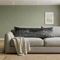 14" X 35" Dark Gray And White Sydney Nighttime Skyline Lumbar Decorative Pillow