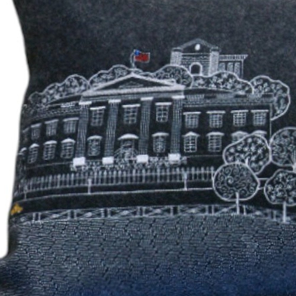 14" X 35" Cream Washington DC Daylight Skyline Lumbar Decorative Pillow